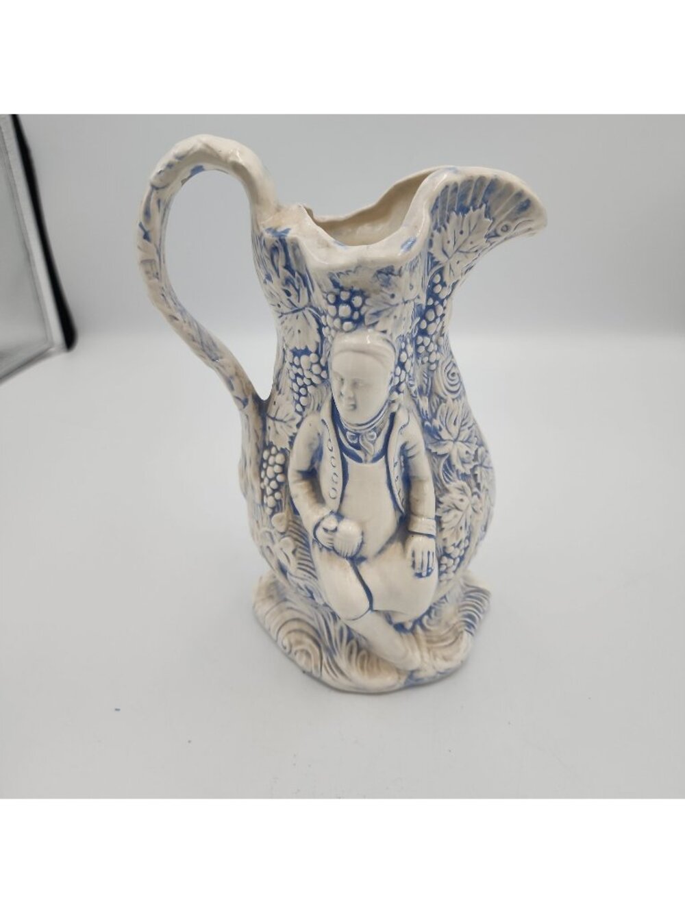 Vintage 1965 Minton Silenus Bacchus Style Stoneware Jug 8" T Handpainted Ceramic